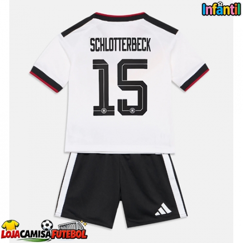 Camisa de Futebol Alemanha Nico Schlotterbeck #15 Equipamento Principal Infantil Mundo 2026 Manga Curta (+ Calças curtas)